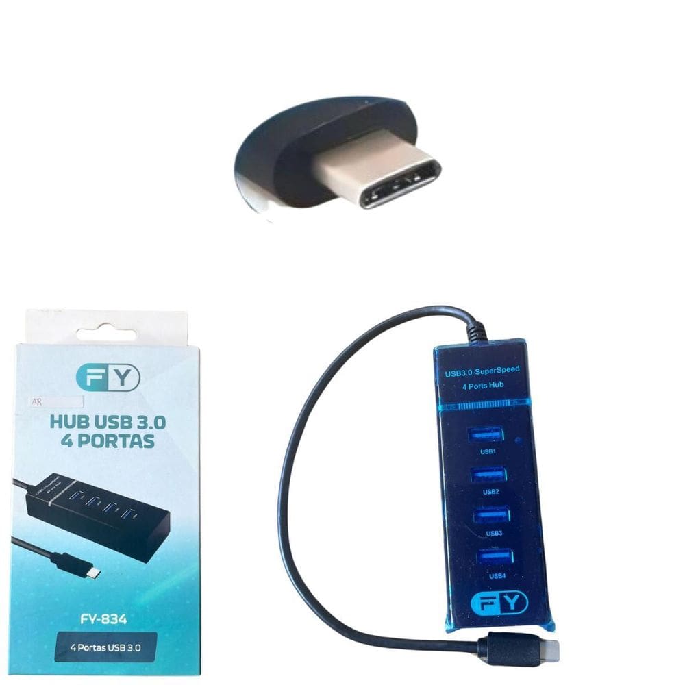 Adaptador Hub Usb Otg Type-C Tipo C 4 Portas 3.0+2.0