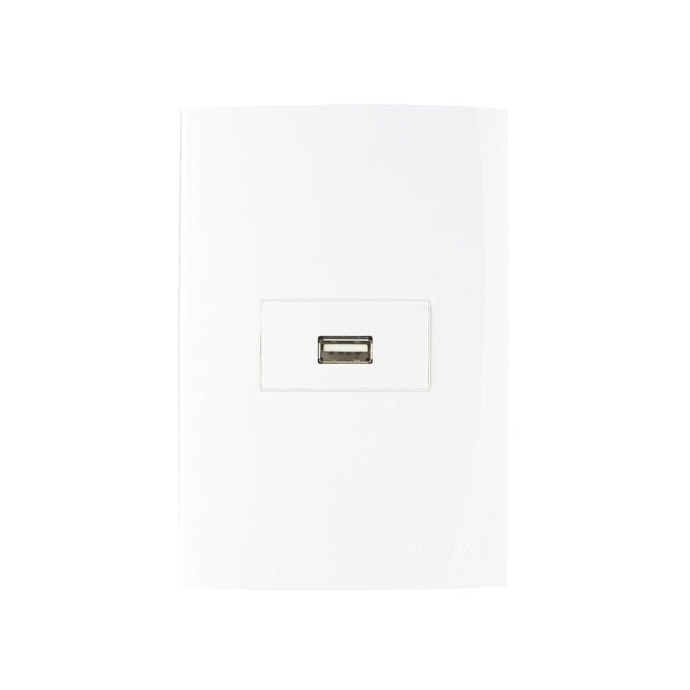 Tomada Carregador Usb-A Margirius Sleek 1A 5W Placa 4X2