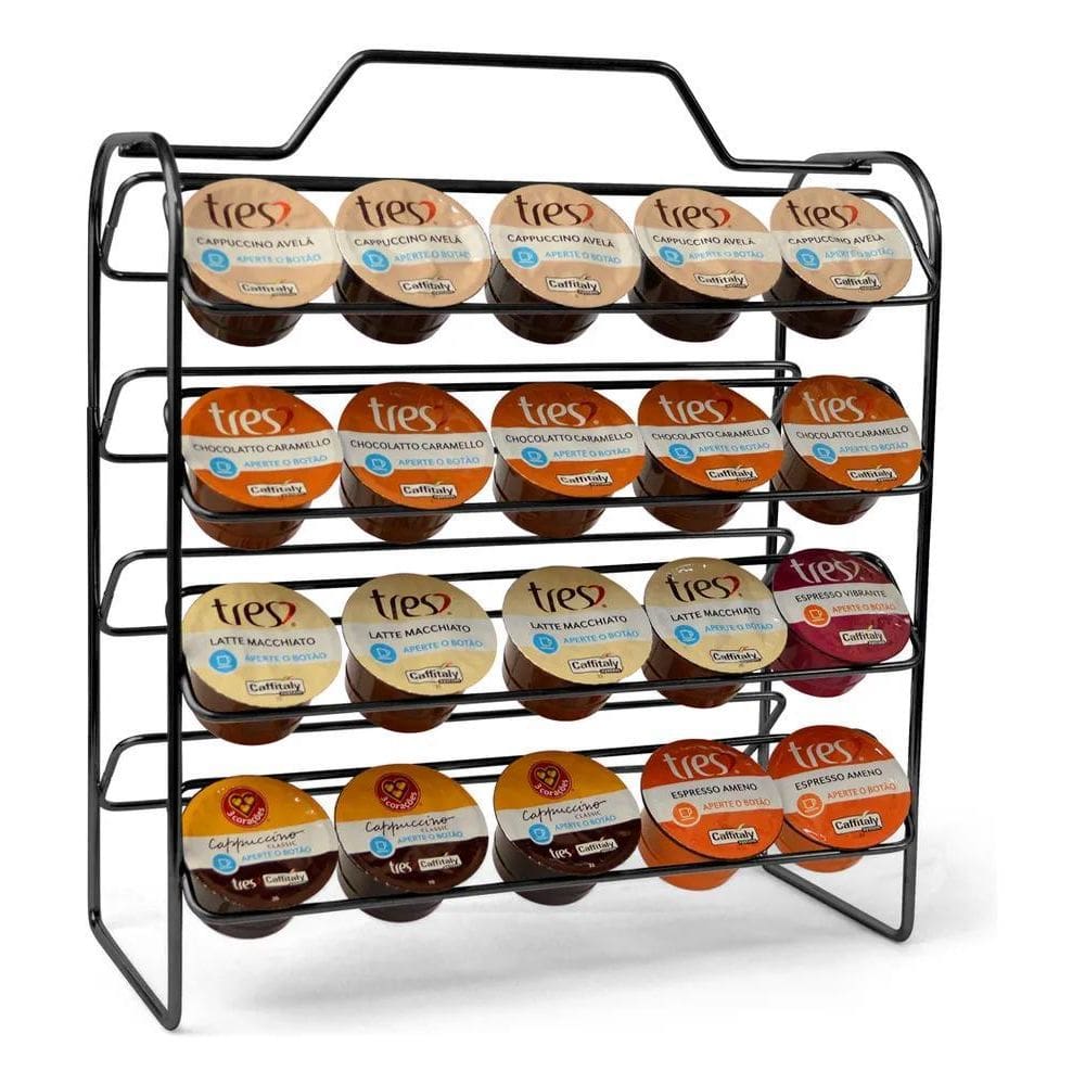 2X Suporte Porta 40 Cápsulas Café 3 Corações Recepção Cozinh