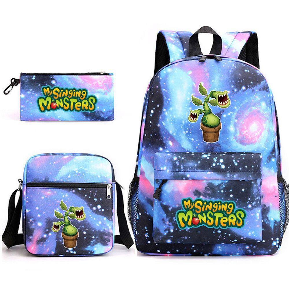 Conjunto de mochilas escolares Singings Monsters, 3 unidades para crianças