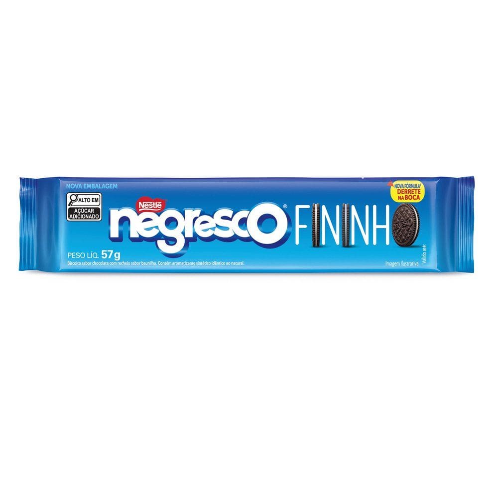 Biscoito Negresco Nestlé Recheado Fininho Baunilha 57g