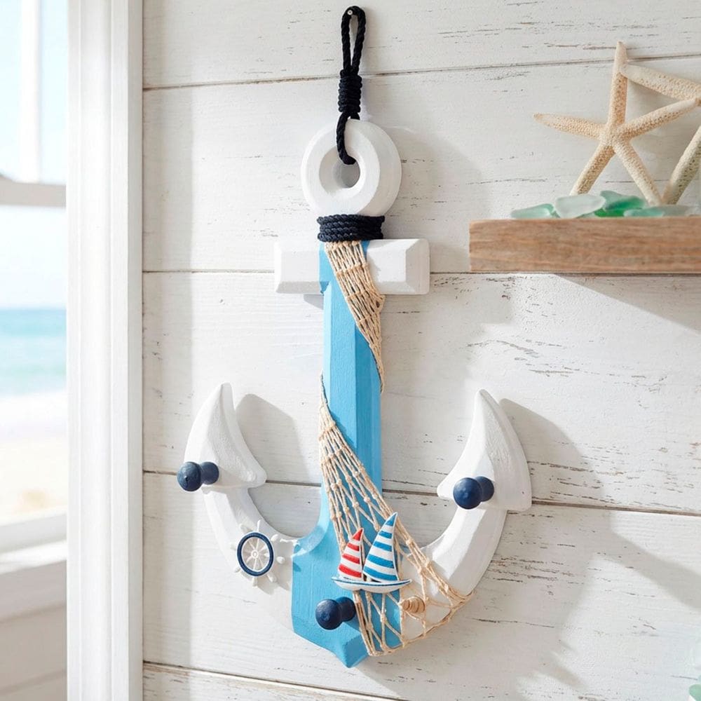 Âncora Náutica Marítima Decoração Casa De Praia Oceano 35cm