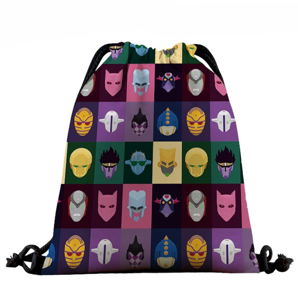 Mochila com cordão Anime Jojos Bizarres Adventures Impressão 3D