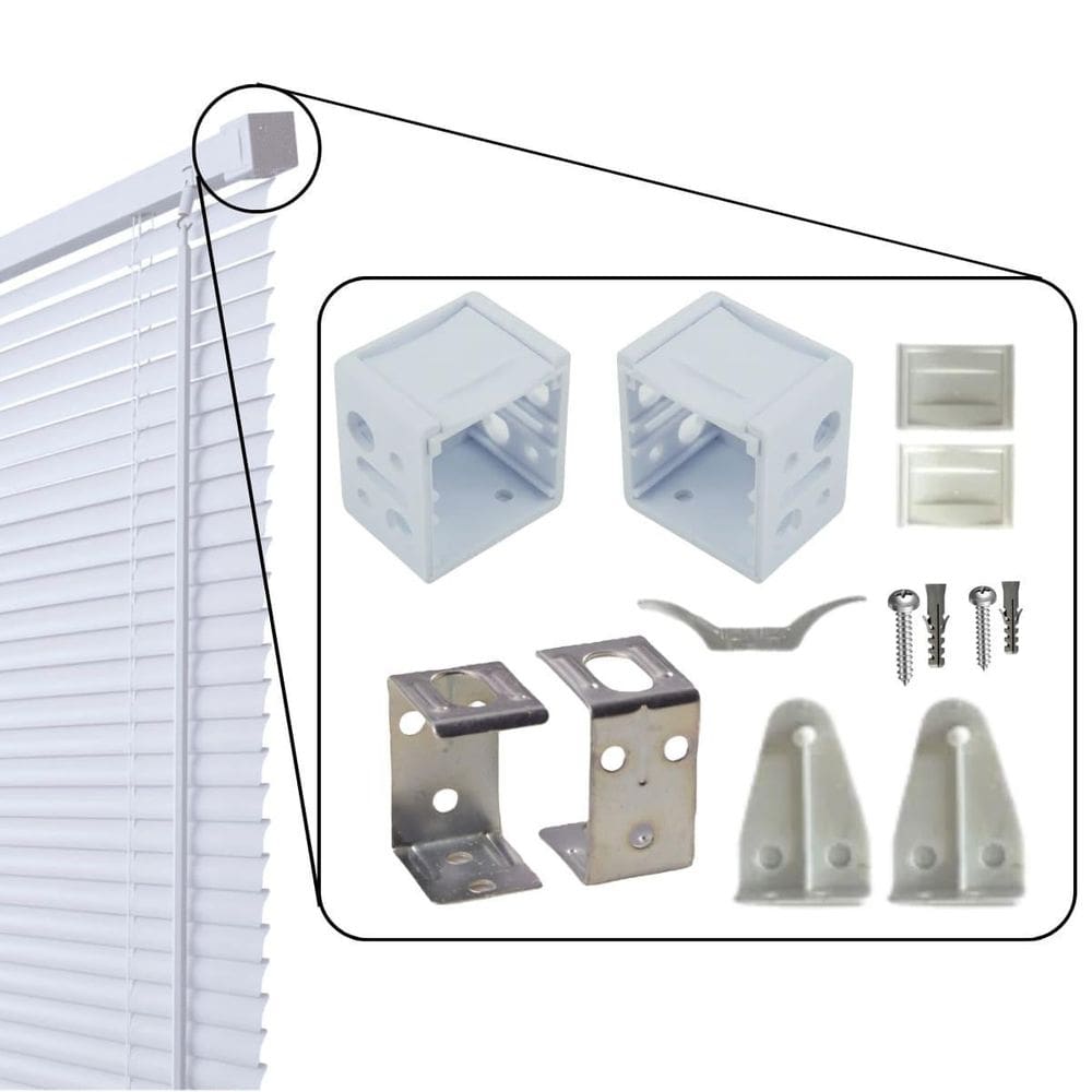 Conjunto Instalação Para Persiana Horizontal Em Pvc Branco