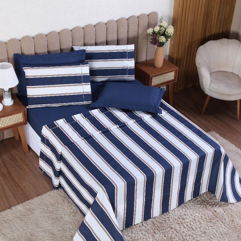 Jogo Cama Solteiro 2P Lençol Sem Elástico + Fronha 100%