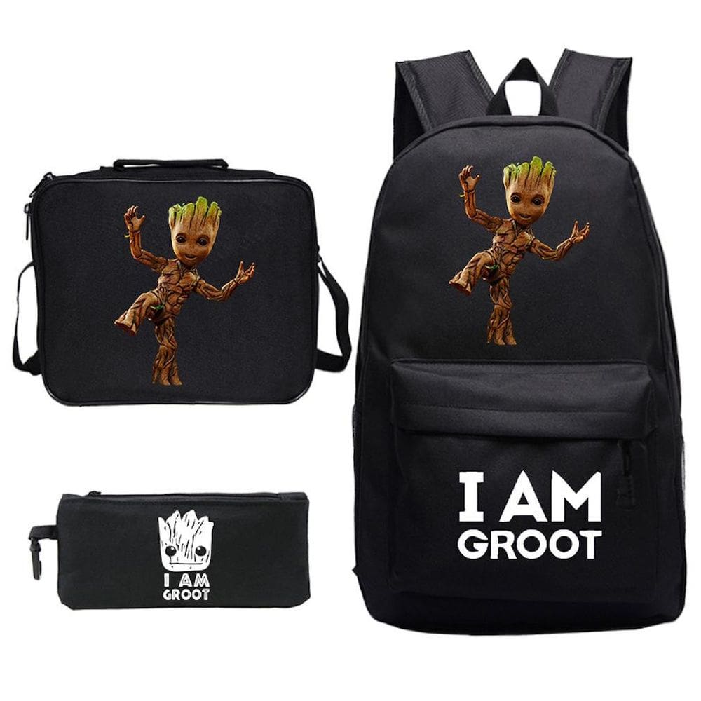 Conjunto de 3 animes dos Guardiões da Galáxia estampado por Baby Groot