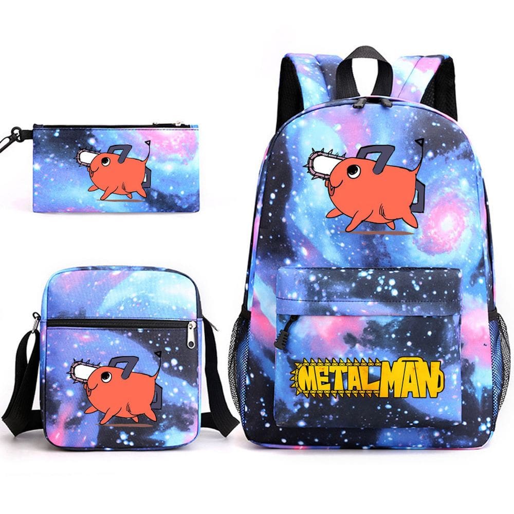 Conjunto de mochilas Chainsaws Mans Pochitas Cartoon Kids School