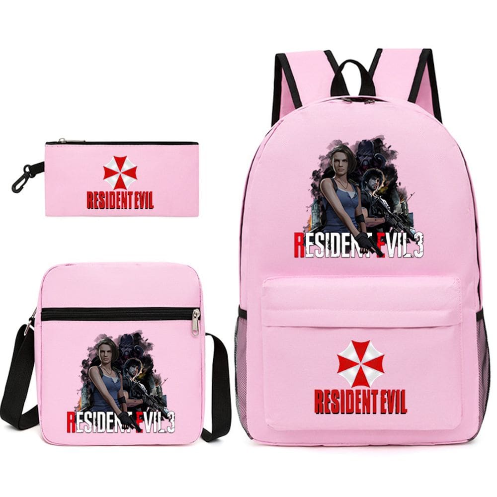 Conjunto de mochilas Resident Evil Cartoon Kids Nylon, 3 unidades