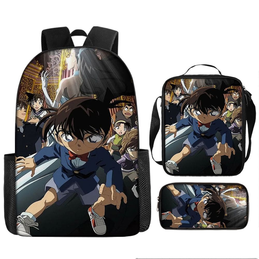 Conjunto de mochilas Detetive Conan Edogawa Conan Cartoon Kids