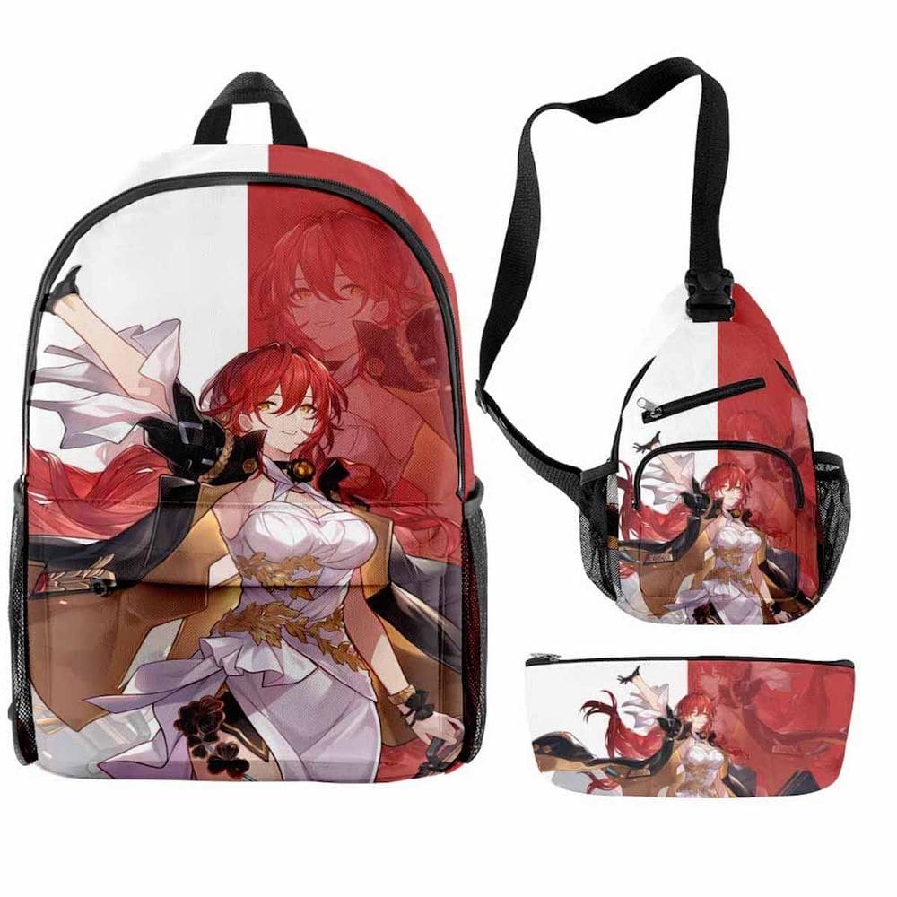 Conjunto de mochilas escolares Honkais Stars Rails Himekos Cartoon Kids