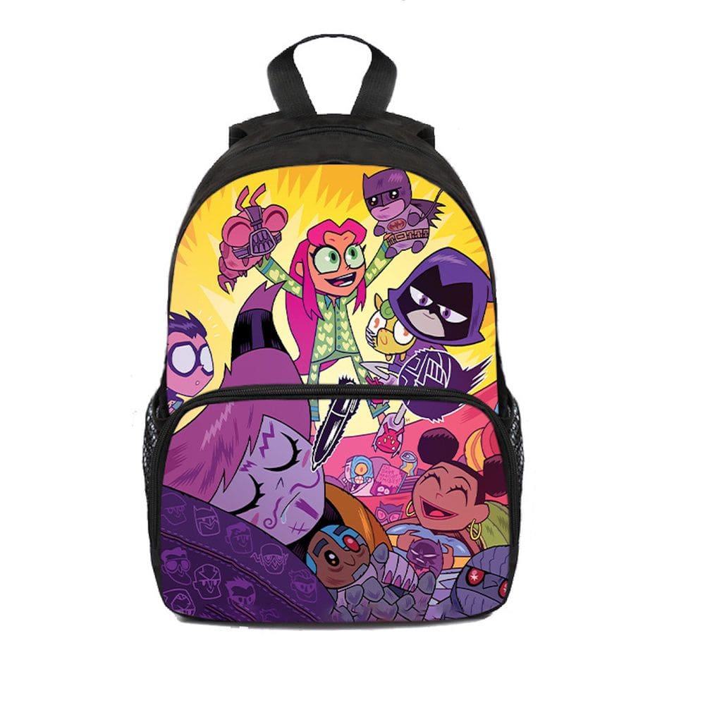 Mochila Teens Titans Cartoon Kids School Terylene 25x11x34cm