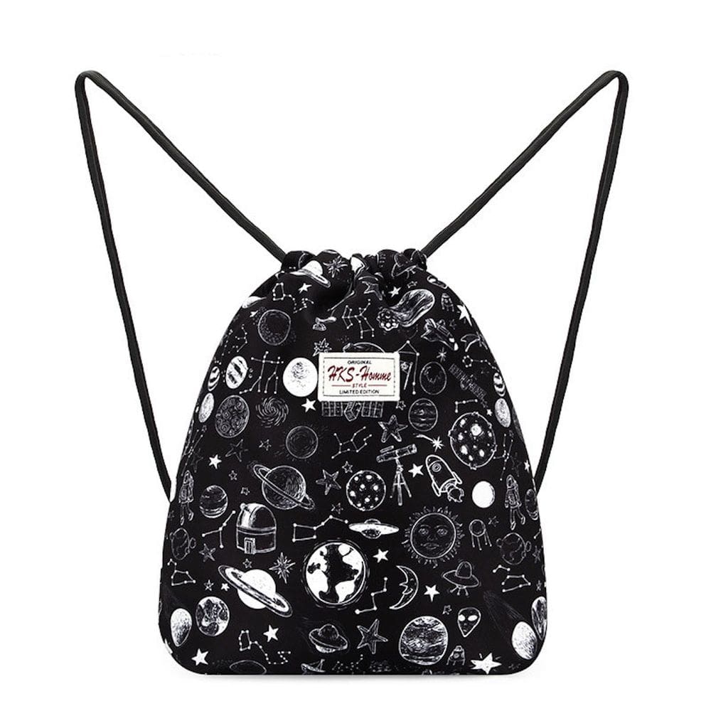 Mochila com cordão Moon Sun Galaxy Anime Poliéster 33x10x39cm