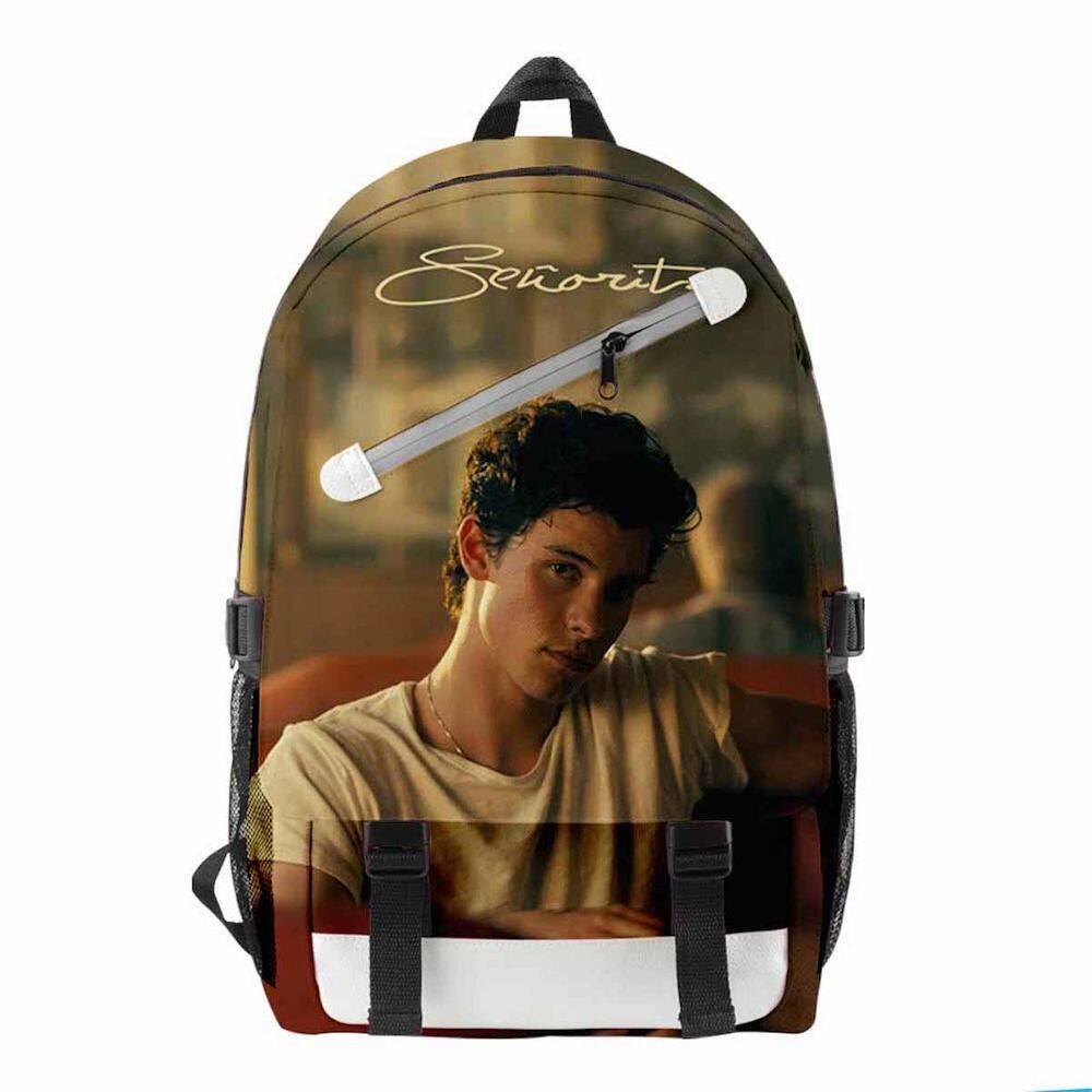 Mochila Shawn Mendes Cartoon Kids School Oxford 28x18x45cm