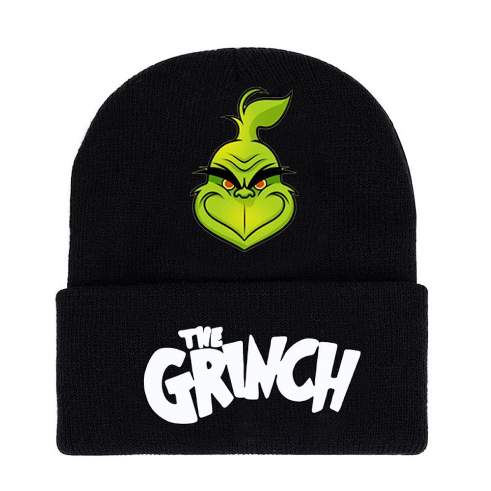 Chapéu de malha Christmas Green Grinch Anime Winter Unissex