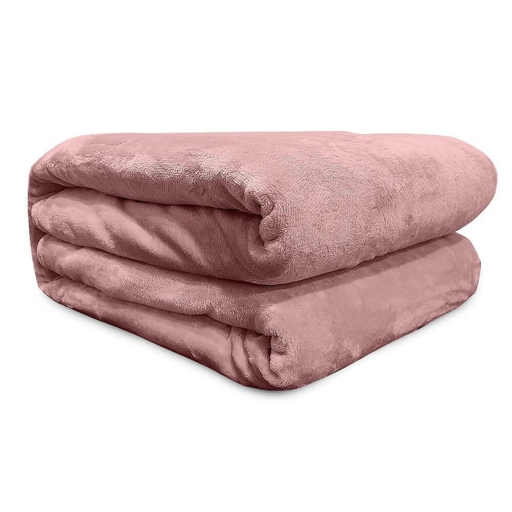 Cobertor Solteiro Flannel Liso - Andreza Rose