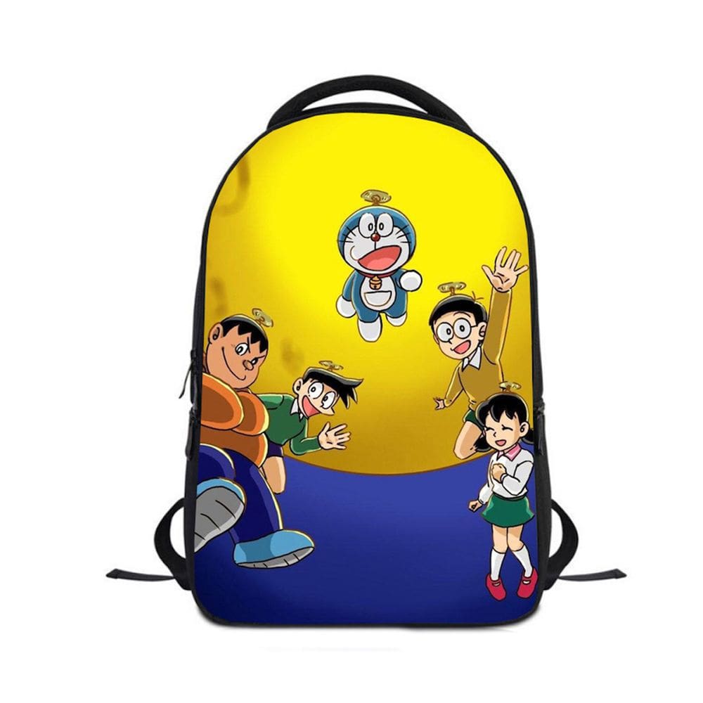 Mochila escolar infantil Doraemons com impressão 3D Oxford 24x12x30cm