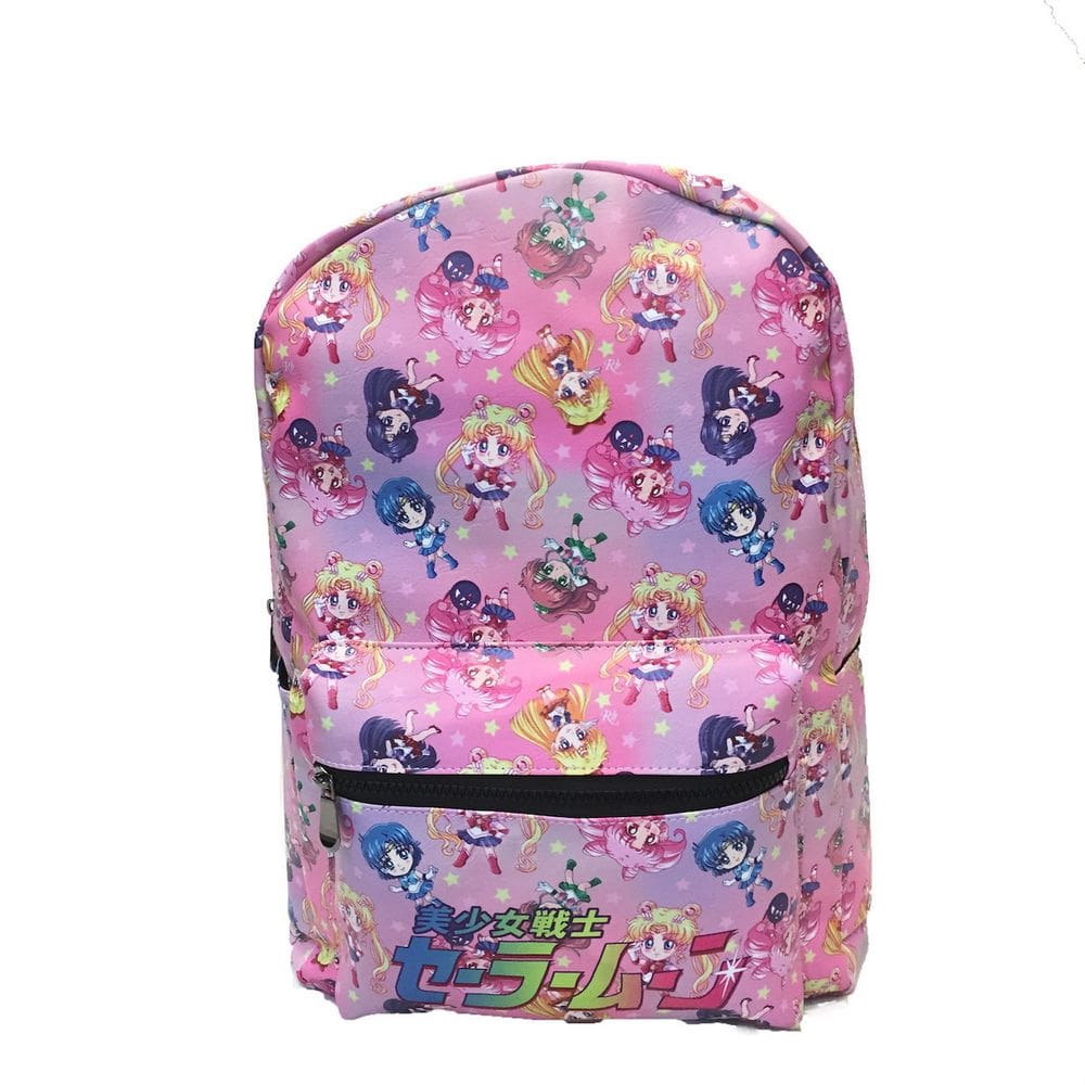 Mochila Sailor Moon Pink para crianças escolares com 36x42cm