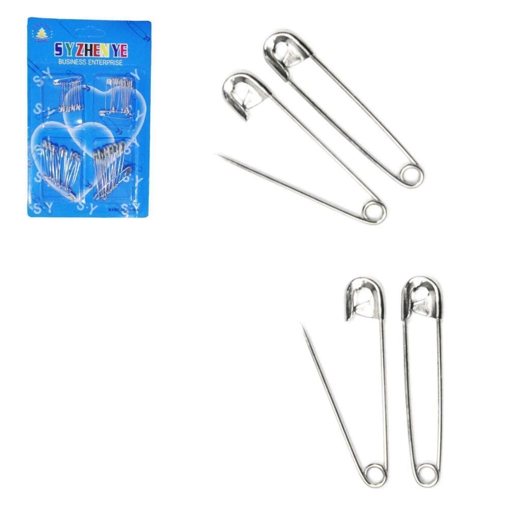 Alfinete De Seguranca De Metal Com 40 Pecas Na Cartela