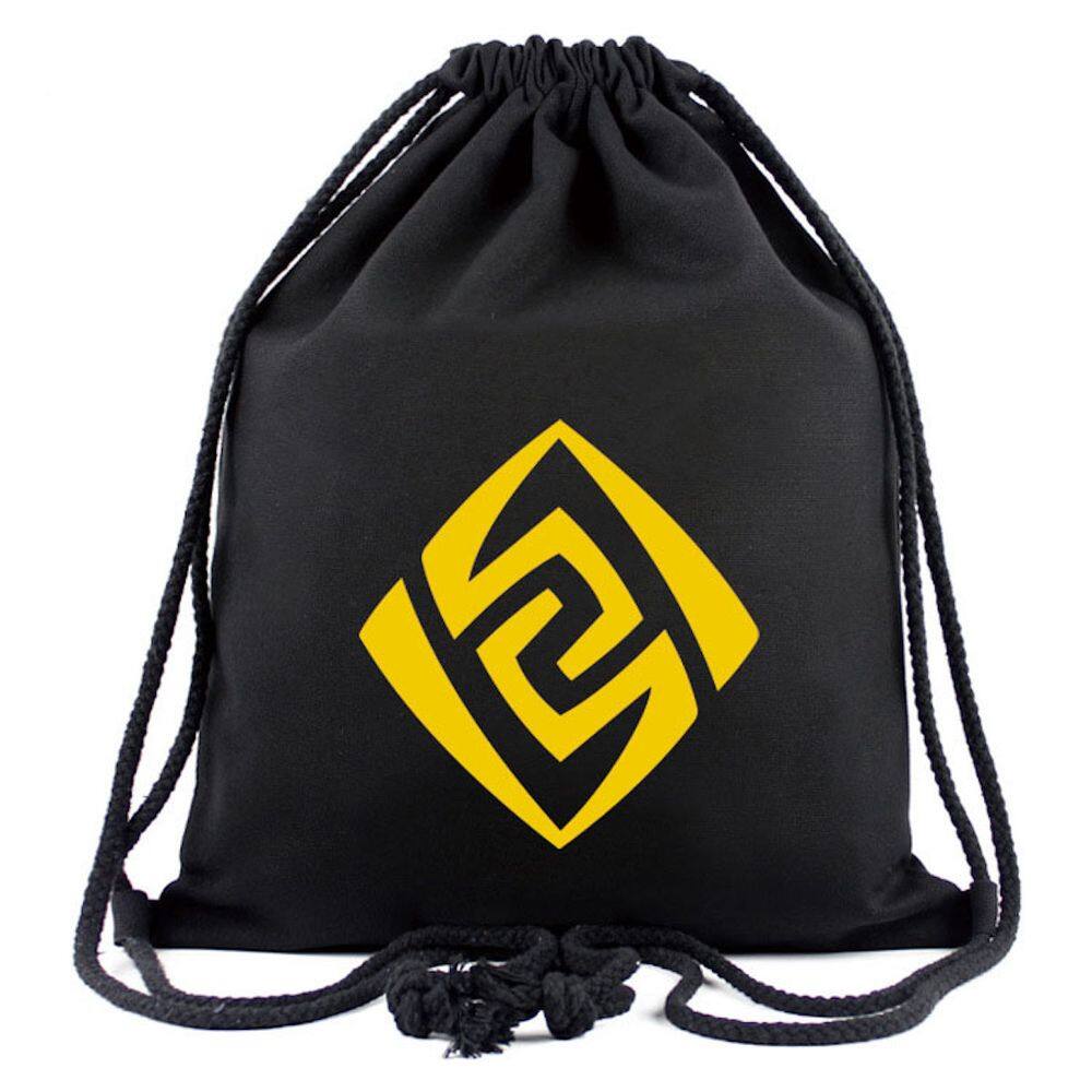 Mochila com cordão Genshins Impacts Anime para crianças 34x40cm