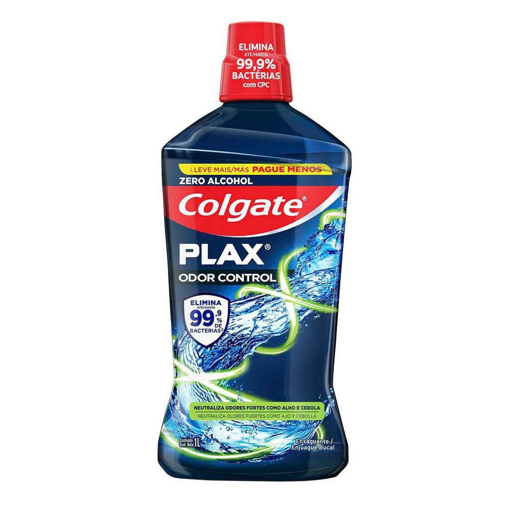 Solução Bucal Colgate Plax Odor Control Leve + Por - 1L