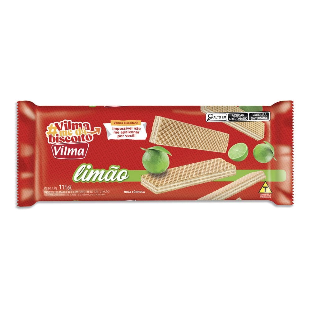 Biscoito Wafer Vilma Sabor Limão 115g