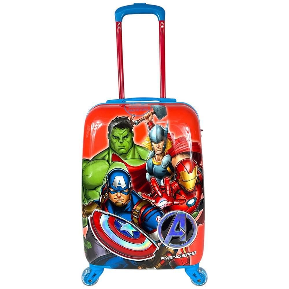 Mala De Viagem Bordo Infantil Avengers 4 Rodas Giros De Led