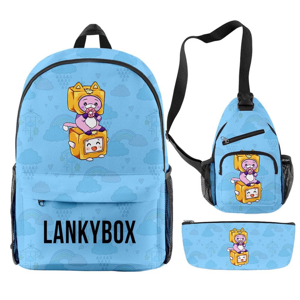 Conjunto de mochilas LankyBoxes 3D Satchel Kids Children School 3 unidades