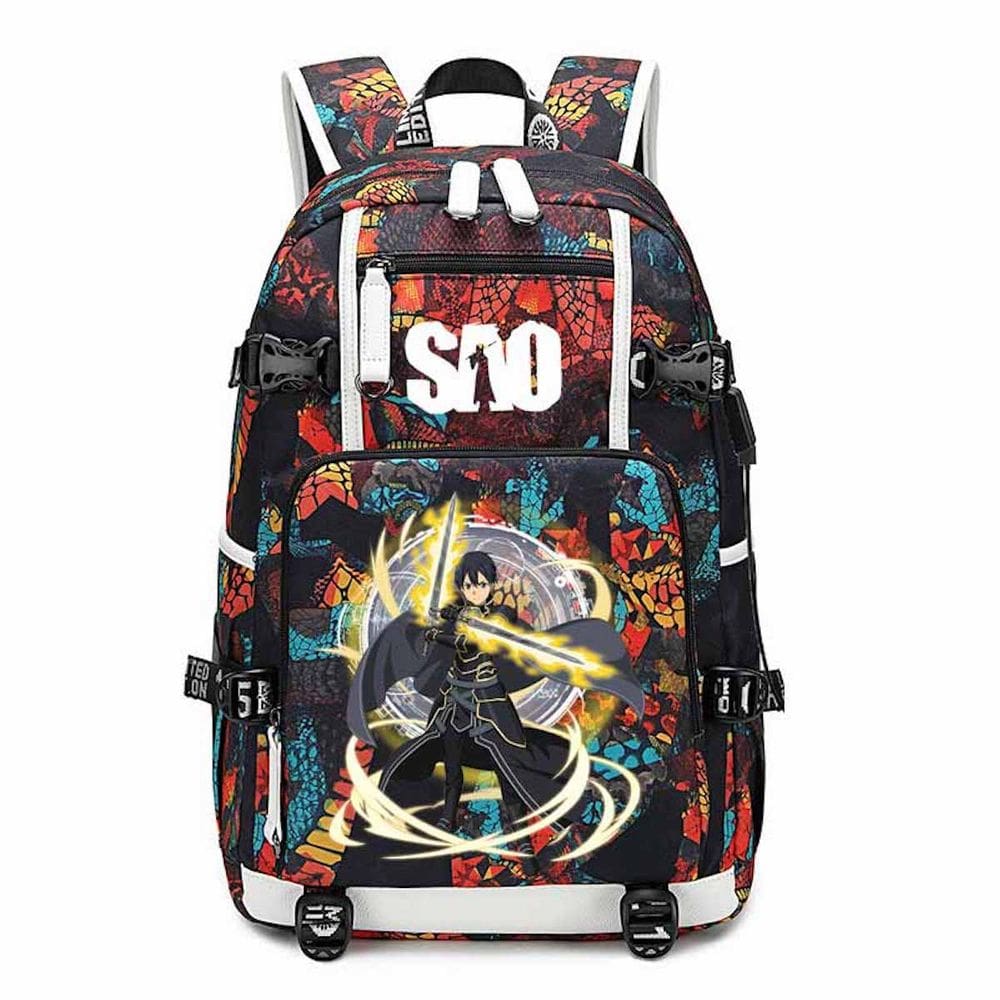 Mochila Sword Art Online Kirito Cartoon Kids School 30x15x47cm