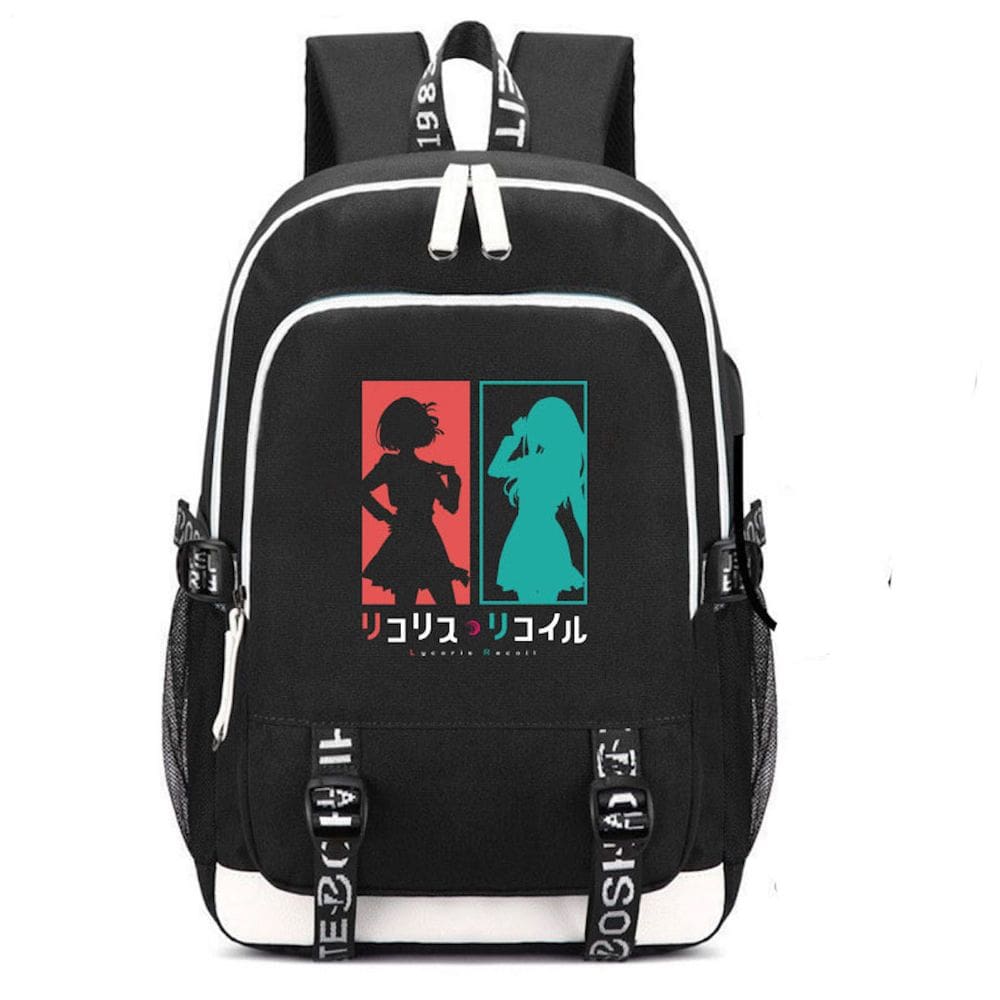 Mochila escolar Lycoris Recoil para crianças Anime 30x15x44cm