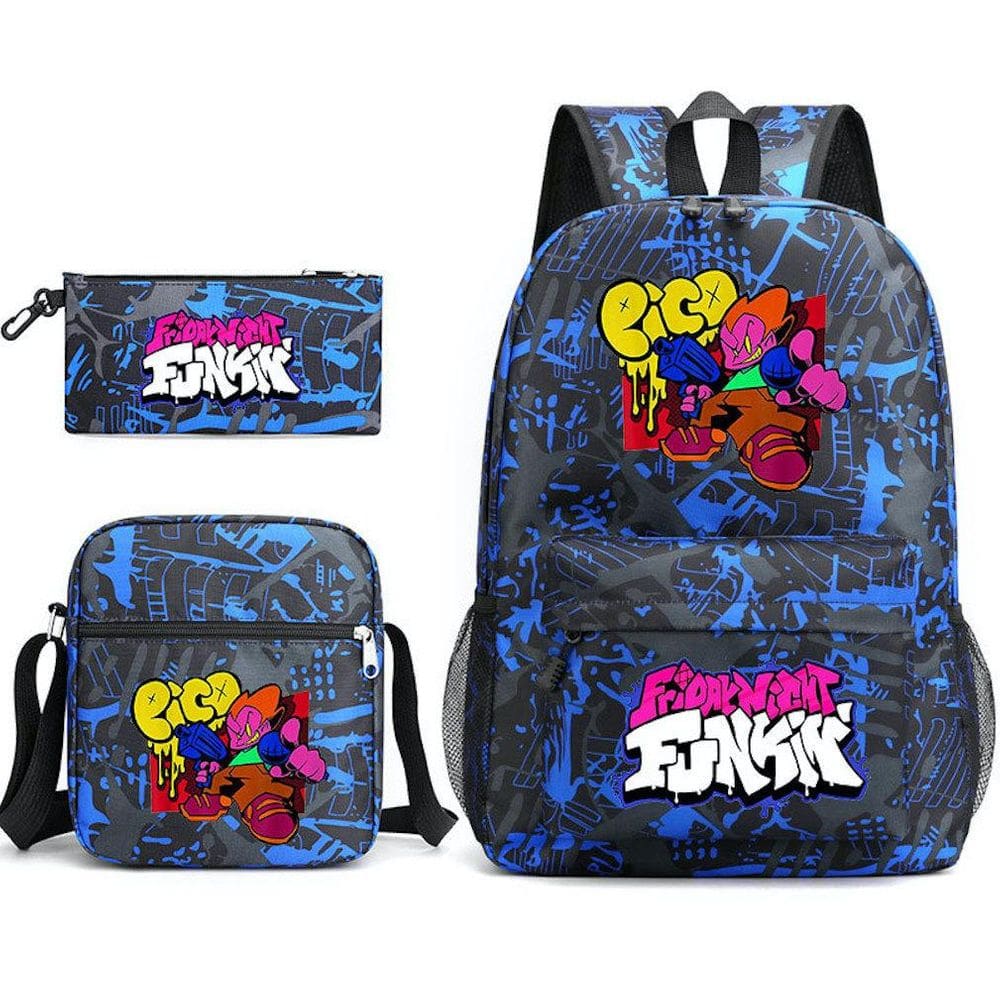 Mochila 3 unidades/conjunto de anime Black Fridays Nights para crianças em idade escolar