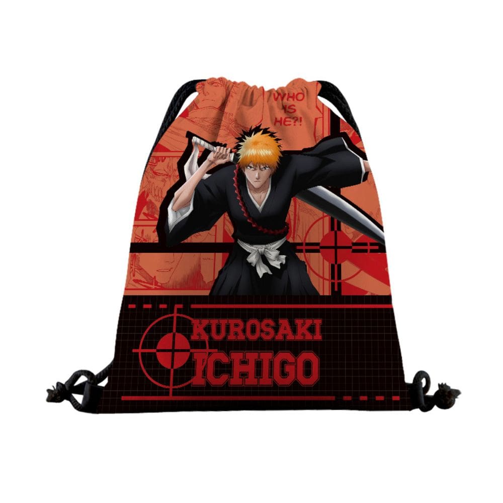 Bolsa com cordão Bleachs Kurosakis Ichigos para crianças 39x32cm