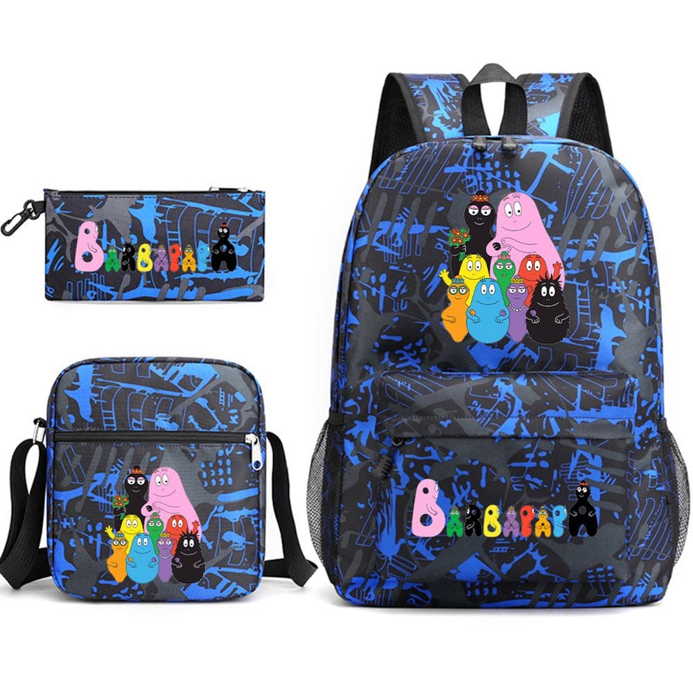 Conjunto de mochilas escolares Bar-bapapas Cartoon Kids Nylon, 3 unidades