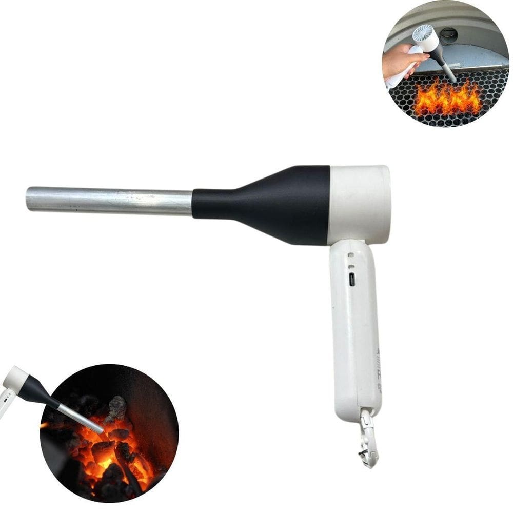 Mini Ventilador Acendedor Para Churrasqueira Carvão Portátil
