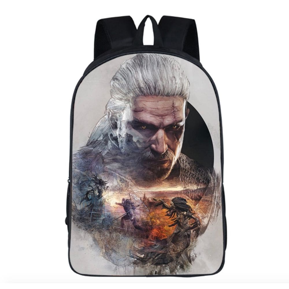 Mochila escolar Witchers Wild Hunt Geralt of Rivia para estudantes