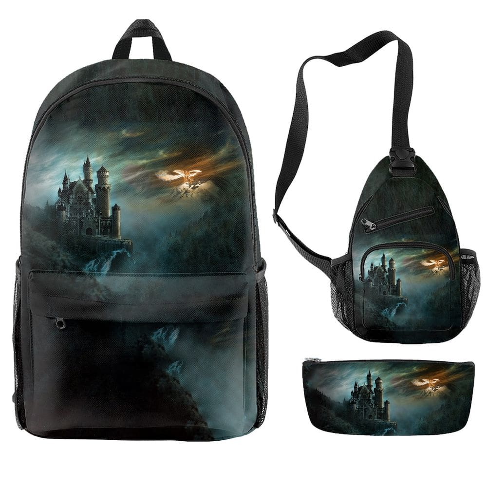 Conjunto de mochilas Dungeonss and Dragons Anime para crianças e escolas