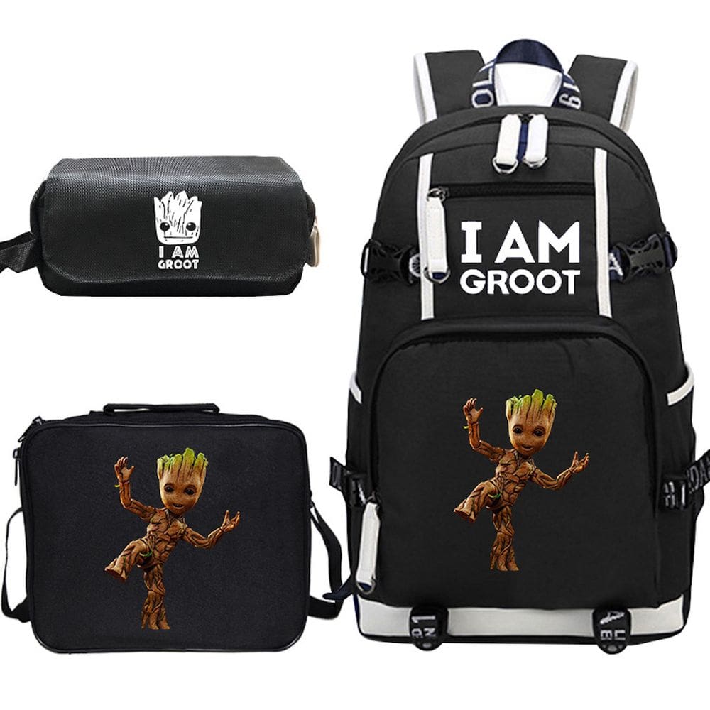 Conjunto de mochilas Baby Groot Anime School Guardians Galaxys 3 unidades