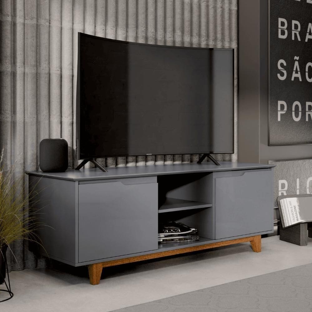 Rack Balcão Sala Tokyo Cinza