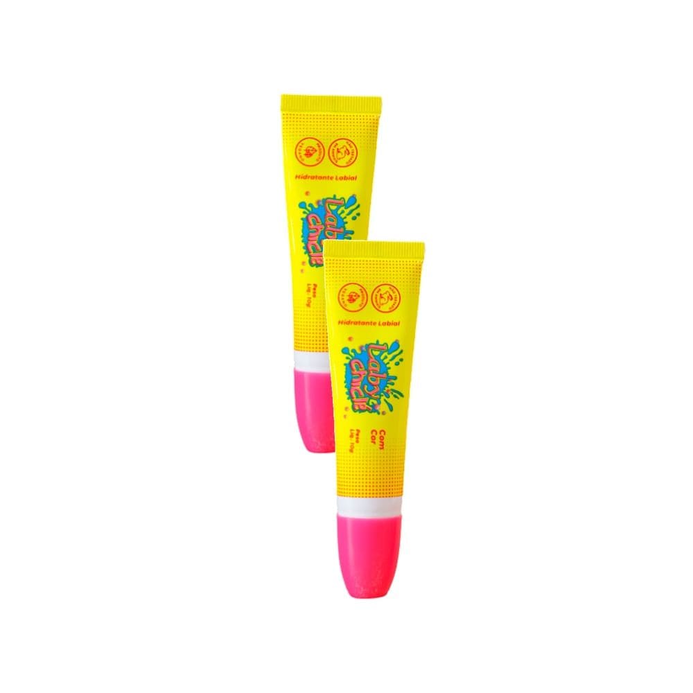 Kit 2 Hidratante Labial Laby Chiclé com Cor Sabor Tutti Frutti 10g