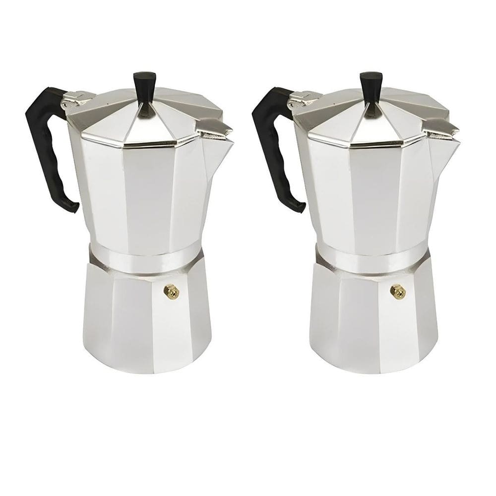 Kit 2 Cafeteira Italiana 150Ml Aluminio 3Cafés Luxo
