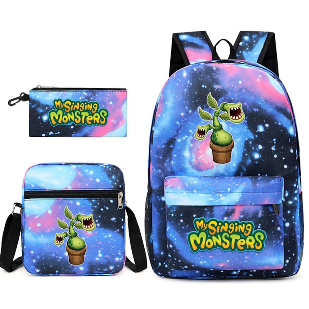 Conjunto de mochilas escolares Singings Monsters, 3 unidades para crianças