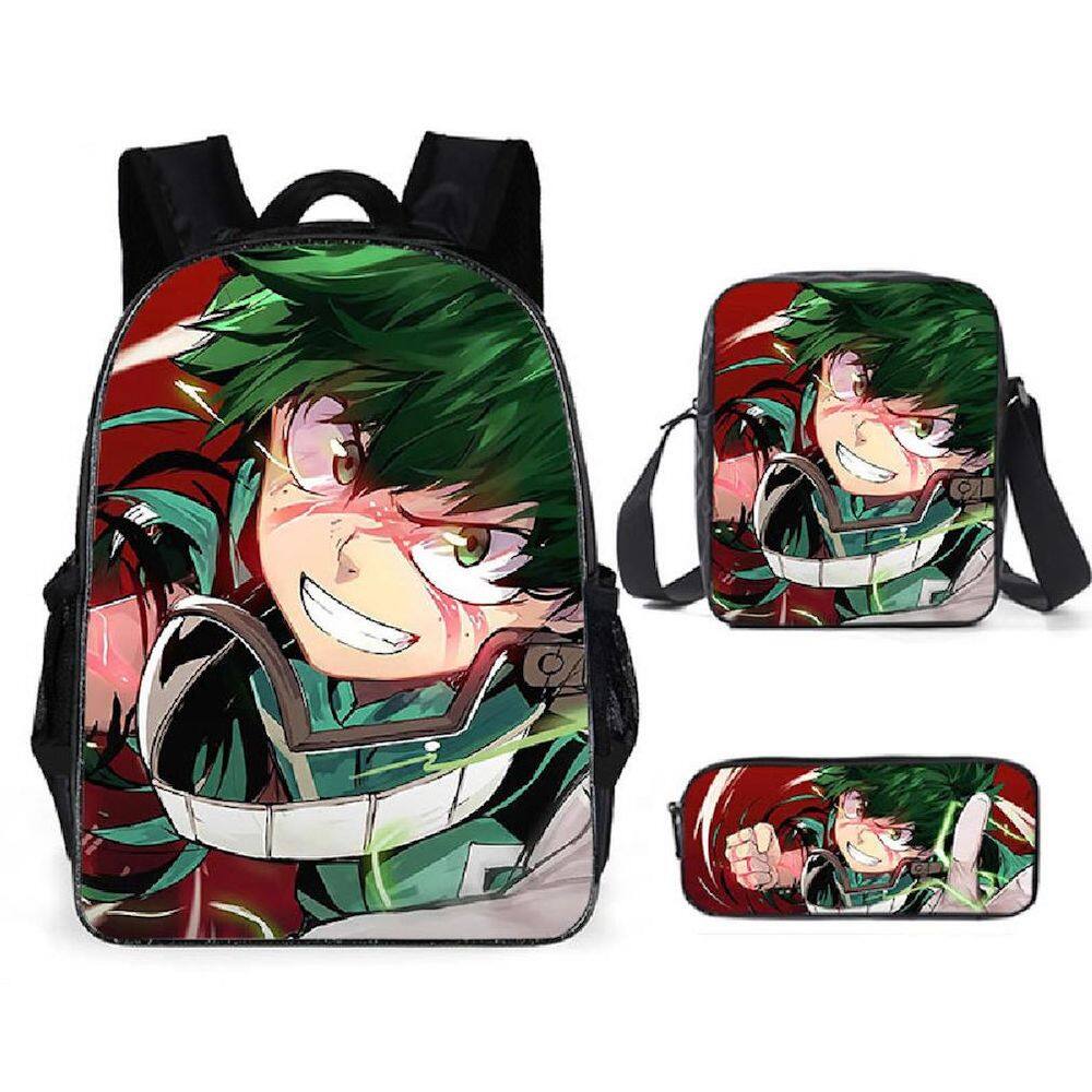 Conjunto de mochilas escolares My Heros Academias Anime Casual para crianças