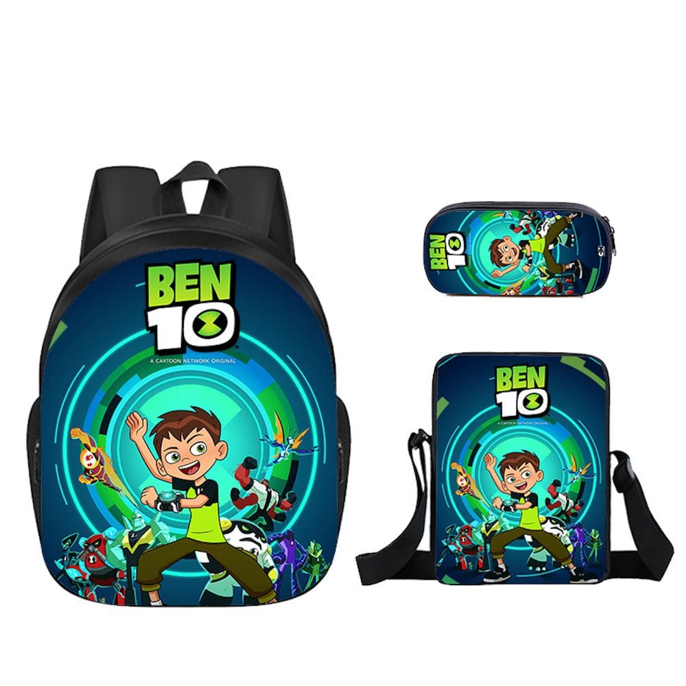 Conjunto de mochilas escolares Bens 10 Boy com bolsa de ombro e estojo para canetas
