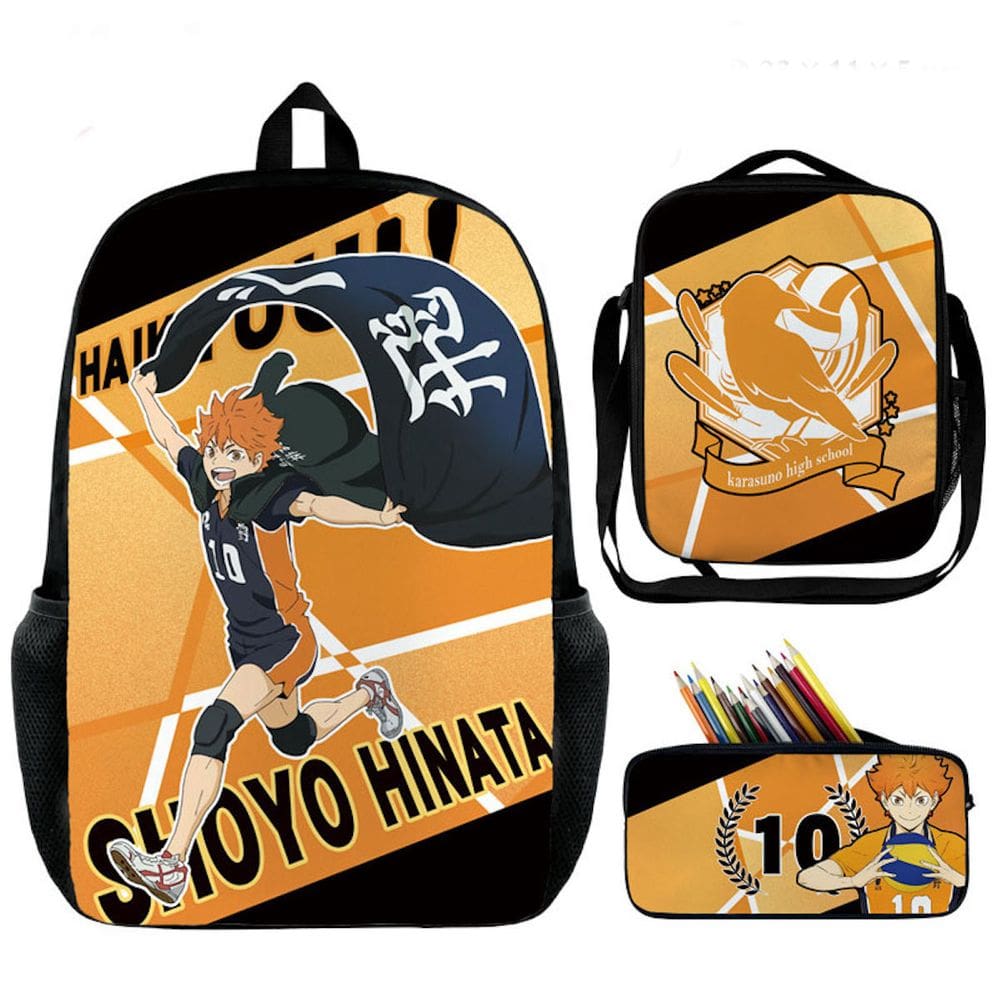 Mochila School Haikyuus Hinatas Shoyos Anime com lancheira