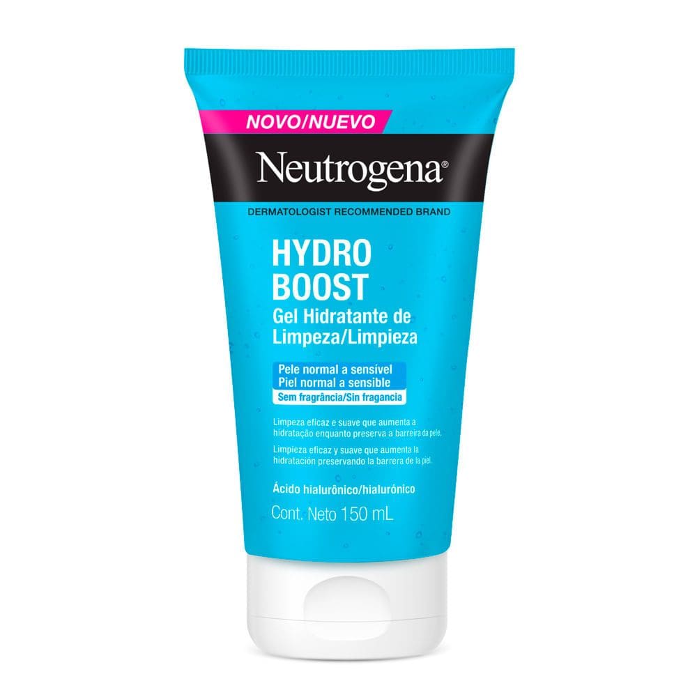 Gel Hidratante de Limpeza Neutrogena Hydro Boost Pele Normal a Sensível Sem Fragrância 150ml