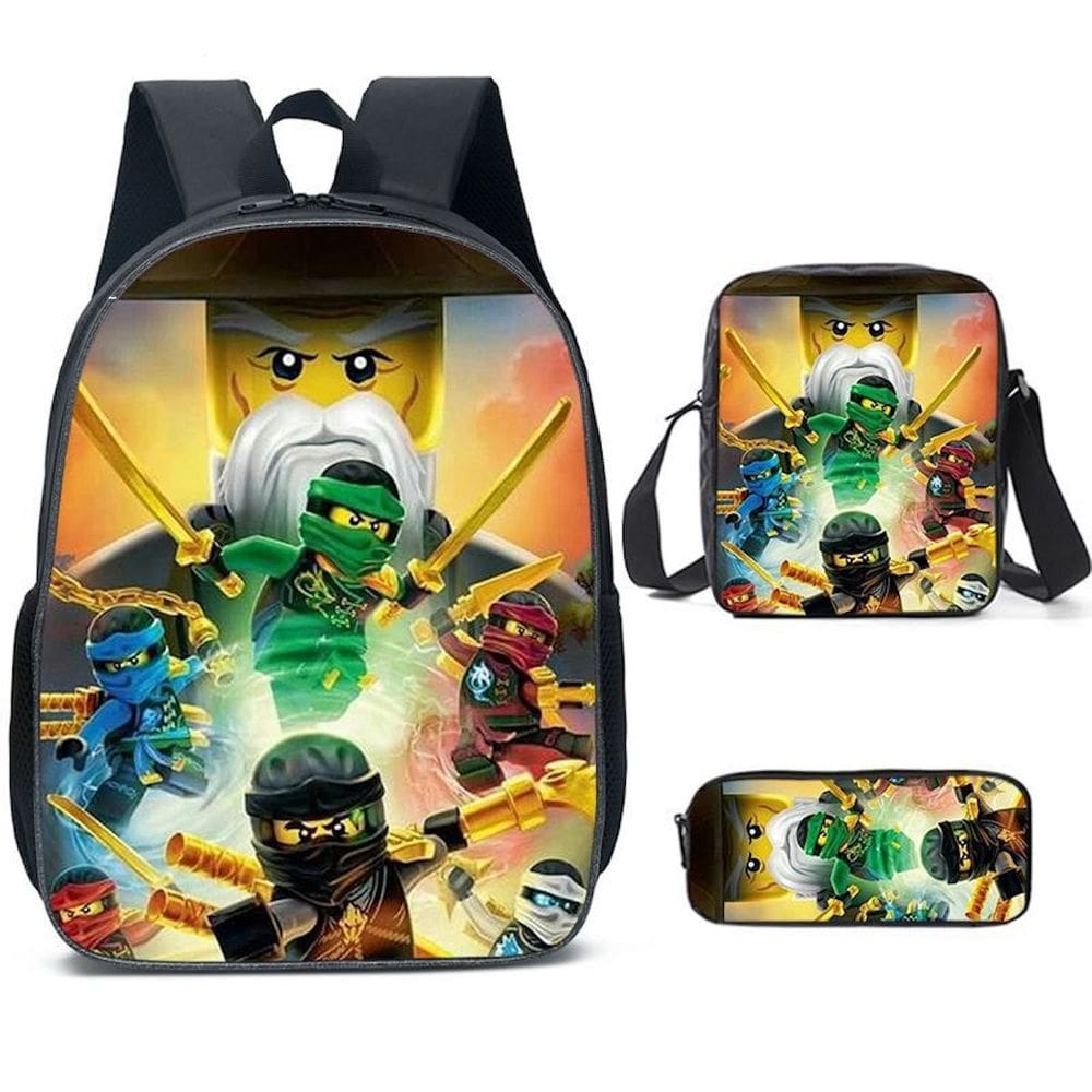 Conjunto de mochilas escolares Ninja de 3 peças para estudantes