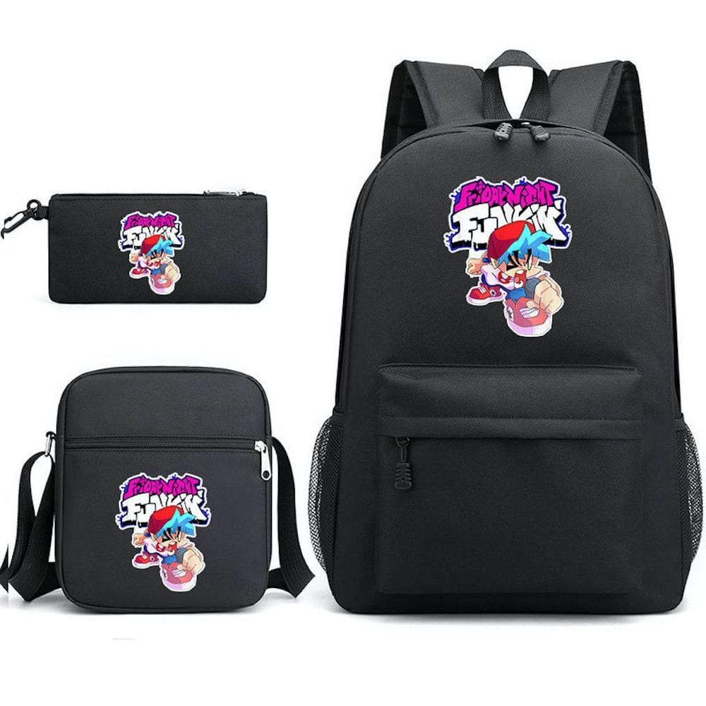 Conjunto de mochilas Black Fridays Nights Anime Canvas School