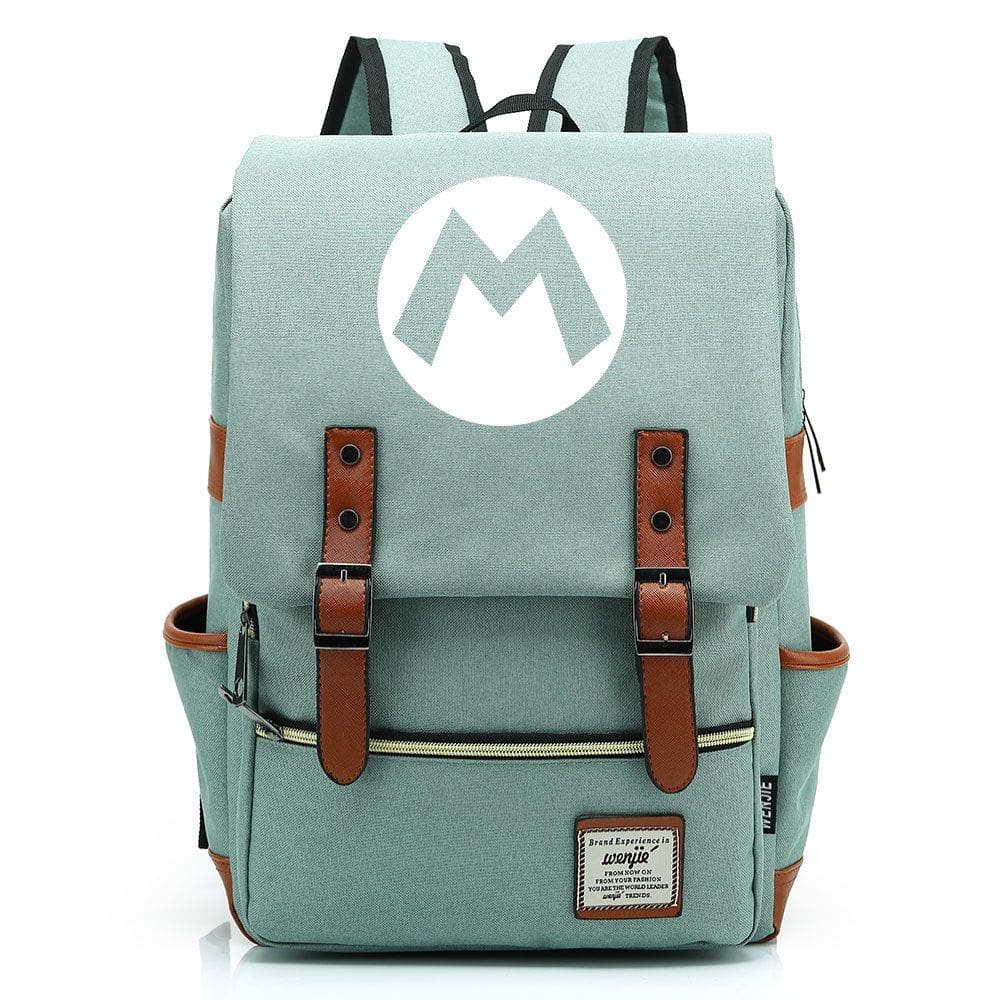 Mochila Anime School Marios Oxford em tecido 27x12.5x38cm