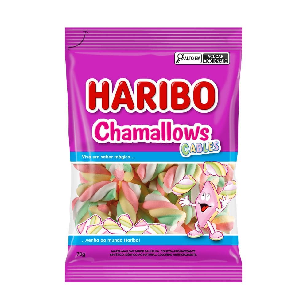 Marshmallows Haribo Chamallows Cables Sabor Baunilha 70g