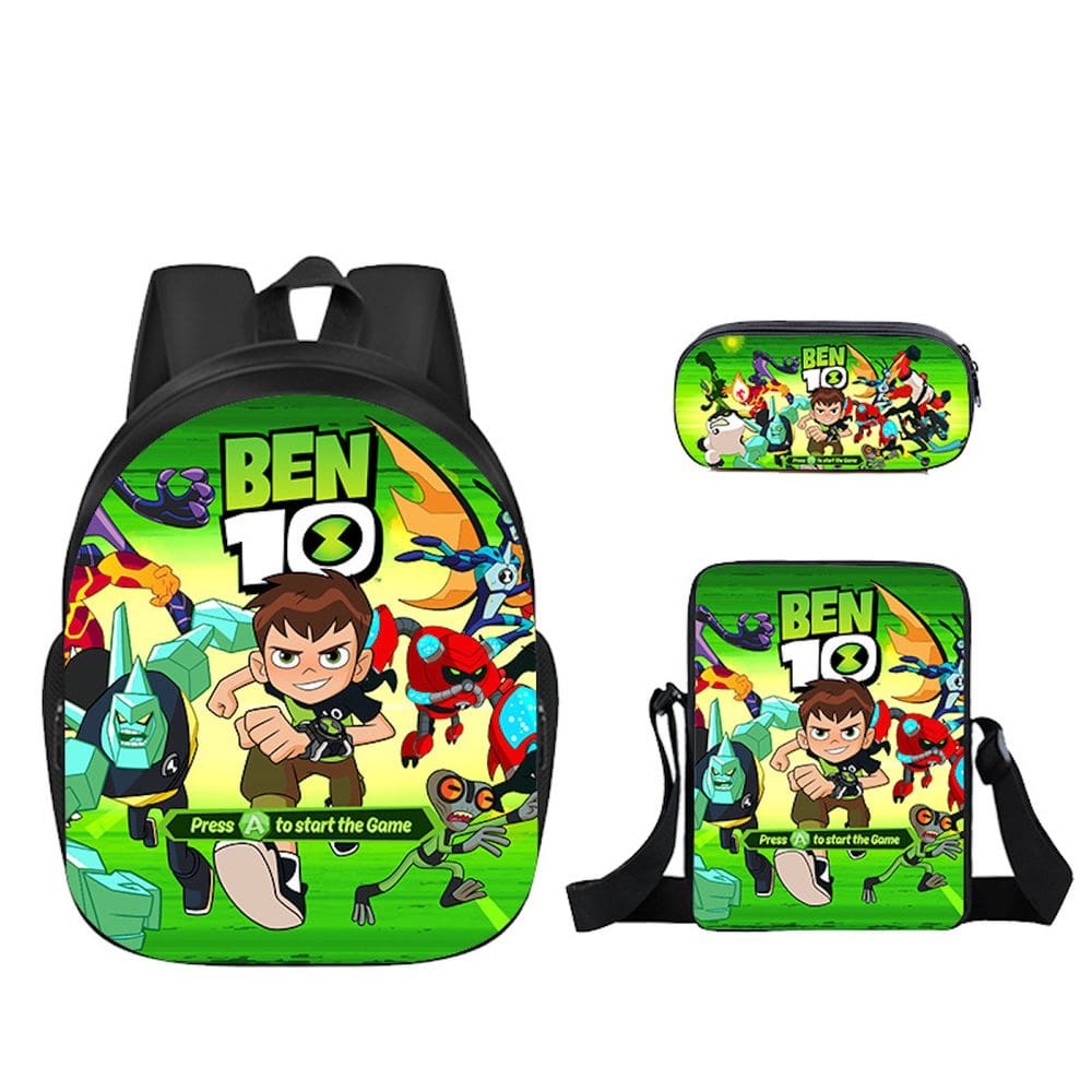 Conjunto de mochilas escolares Bens 10 Boy com bolsa de ombro e estojo para canetas