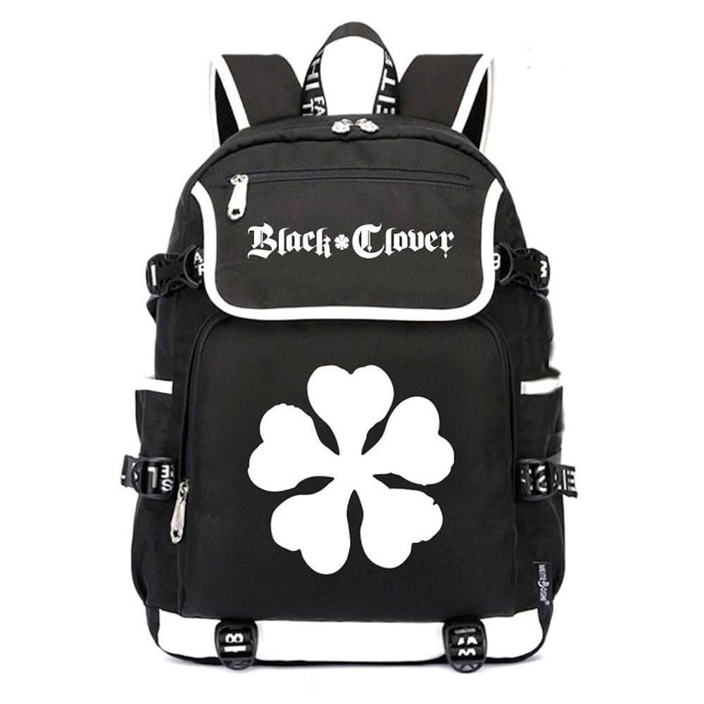 Mochila escolar de anime Black Clovers para meninos e meninas adolescentes